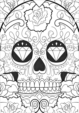 Day Of The Dead Pattern Coloring Page